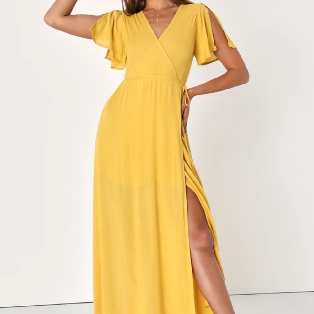 Golden yellow maxi dress